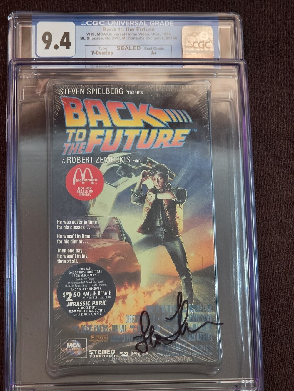 Back to the Future VHS 1994 McDonalds Exclusive CGC A+ Graded 9.4 Lea Thompson